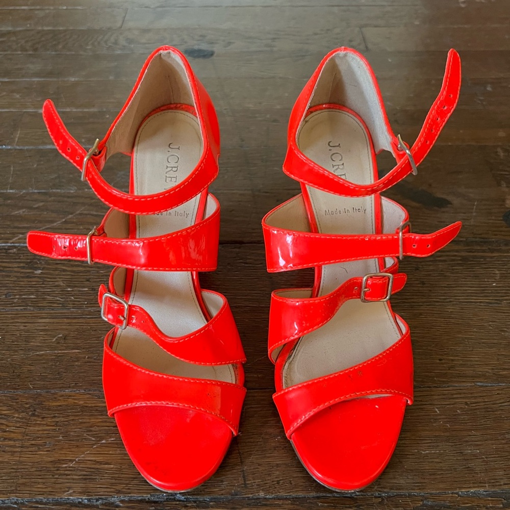 Patent Leather Buckle Strapp Wedge Sandals